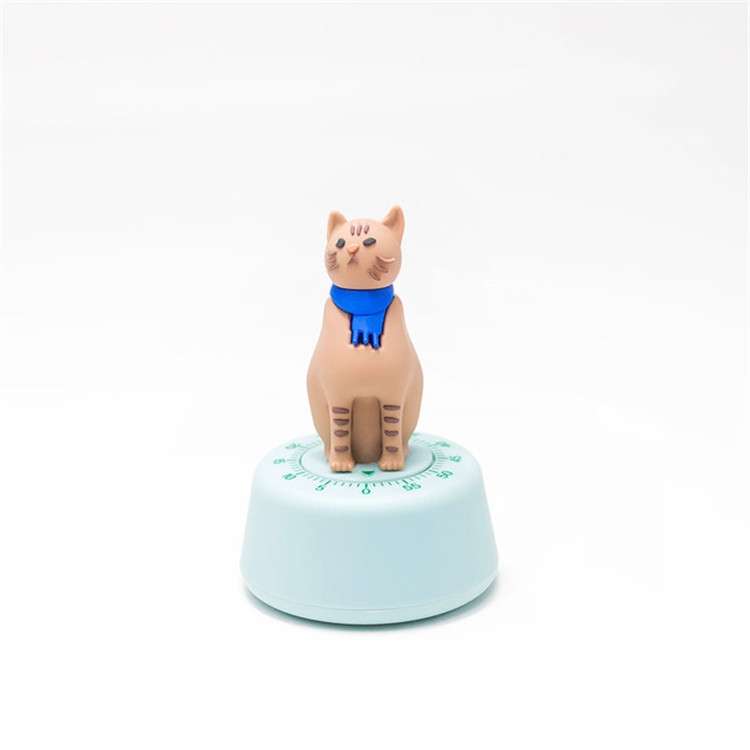 Cartoon Cat Shape Countdown Timer Student Learning Time Manager Kitchen Timer Mechanical Reminder(Li