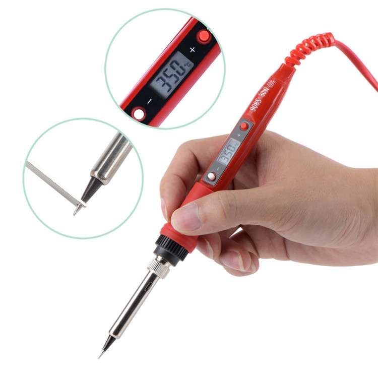 908S 80W LCD Thermostat Soldering Iron Constant Temperature Soldering Iron, Plug Type:EU Plug(Black)