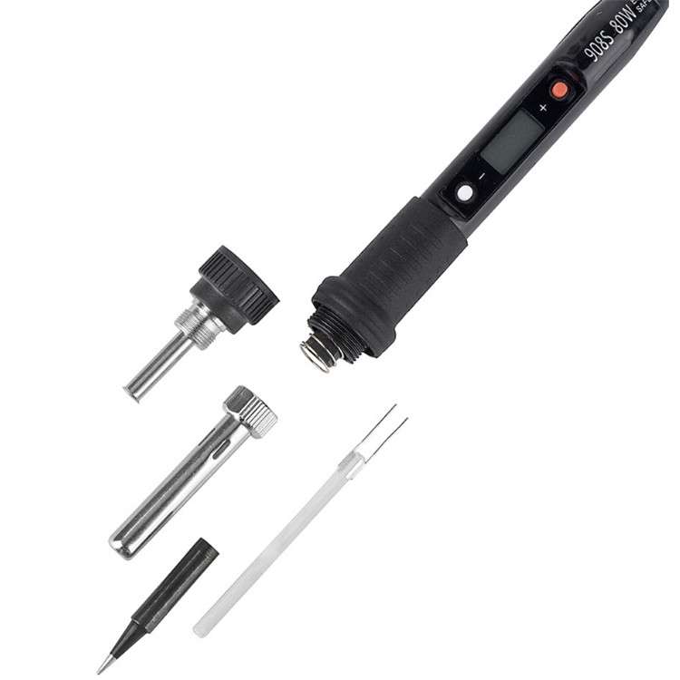 908S 80W LCD Thermostat Soldering Iron Constant Temperature Soldering Iron, Plug Type:EU Plug(Black)