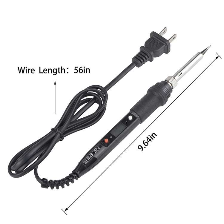 908S 80W LCD Thermostat Soldering Iron Constant Temperature Soldering Iron, Plug Type:EU Plug(Black)