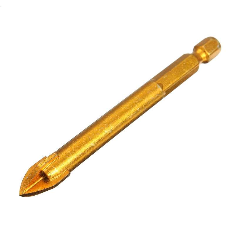 Multi-purpose Alloy Cross Hex Shank Drill Ceramic Glass Hole Opener, Size:10MM
