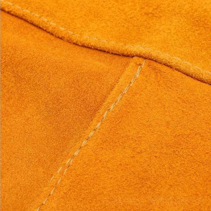 Full Leather Electric Welding Apron High Temperature Fireproof Star Splash Protective Clothing(Orang
