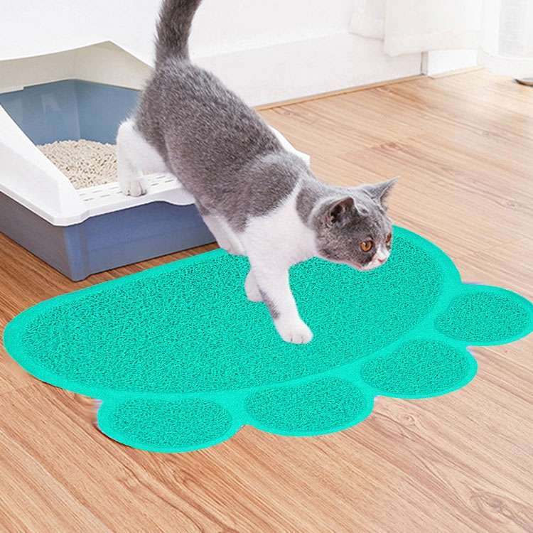 PVC Claw Shaped Cat Litter Mat Pet Placemat Anti-skid Floor Mat Pet Supplies(Coffee)