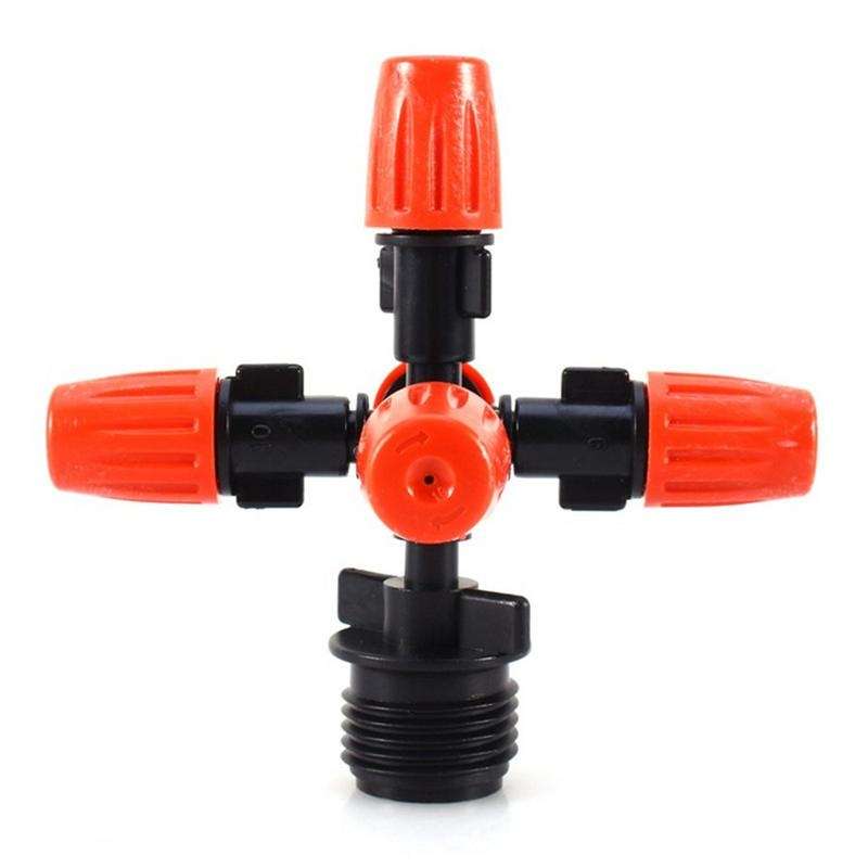 2 PCS Cross Five Outlet Spray Nozzle Gardening Greenhouse Watering Spray