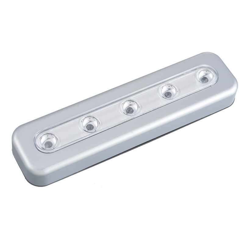 5 LEDs High Lighting Long Touch Light LED Night Light Pat Lamp(Silver)