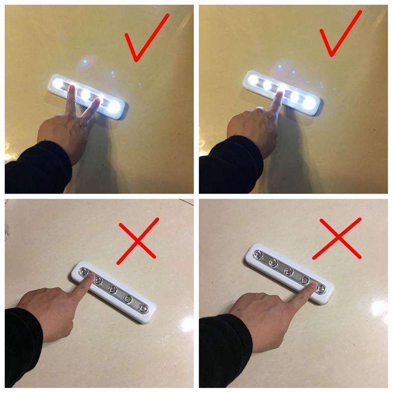 5 LEDs High Lighting Long Touch Light LED Night Light Pat Lamp(Silver)