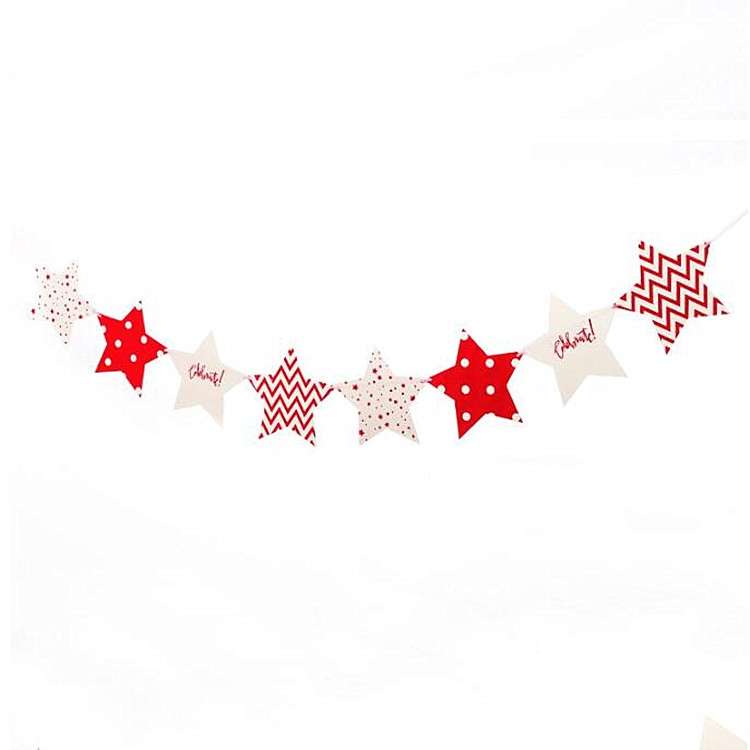 Five-pointed Star Pull Flower Bunting Birthday Holiday Party Decoration Store Dress up Layout Suppli