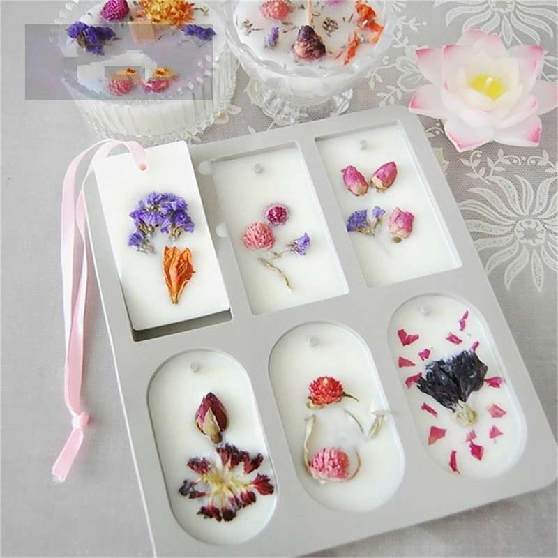 Aromatherapy Wax Handmade Soap Silicone Mold, Specification:Six Grid Rectangle