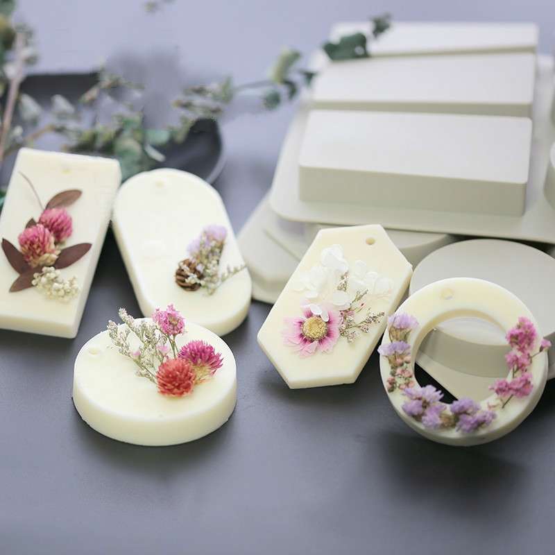 Aromatherapy Wax Handmade Soap Silicone Mold, Specification:Three Rectangle Three Oval
