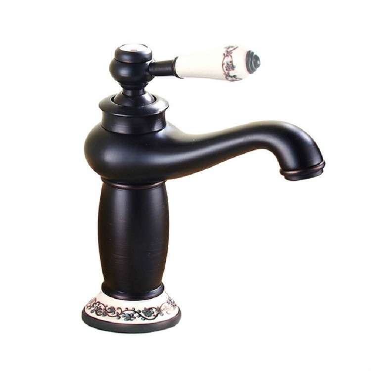 Copper Antique Hot Cold Double Blue White Porcelain Faucet