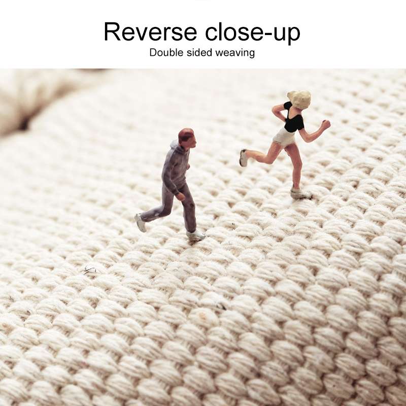 Cotton Hand-woven Bedside Carpet Home Long Fringed Anti-slip Mat, Size:60×180 cm(Leaf Years)