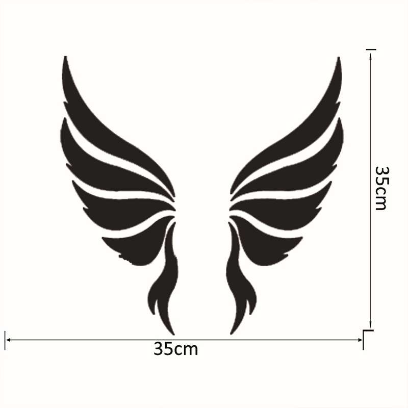 Crystal Three Dimensional Decorative Wall Stickers Angel Wings Bedroom Decorative Mirror(Gold)
