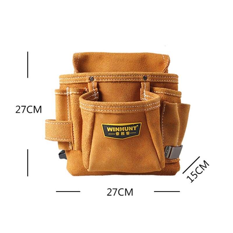 WINHUNT Multi-function Thicken Cowhide Electrical Hardware Tool Bag Repair Pocket