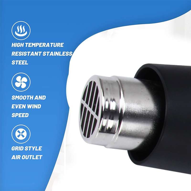 DINGGUAGUA 1800W Industrial Heavy Duty Professional Adjustable Temperature Heat Air Gun Tool (EU Plu