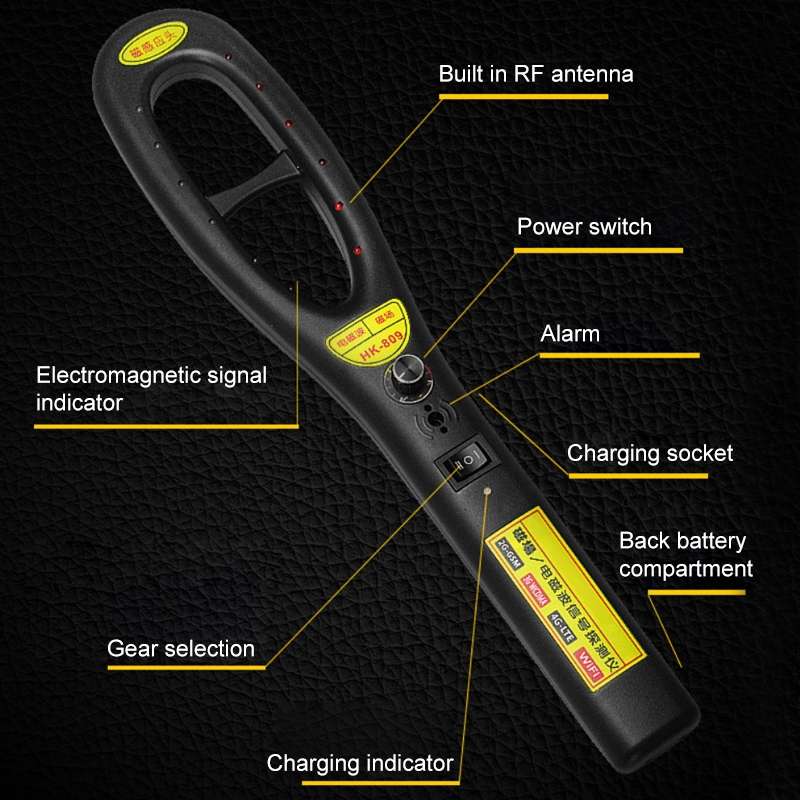 HK-809 High Sensitivity GPS Magnetic Field Electromagnetic Wave Wireless Signal Detector(Black)
