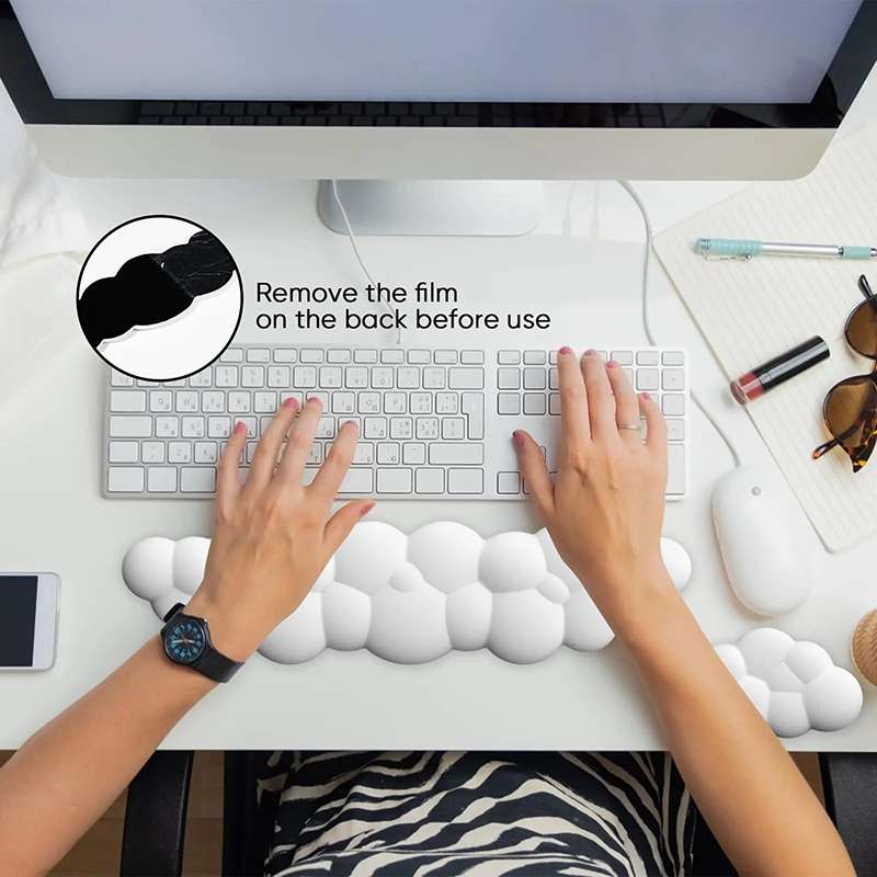 Cloud Wrist Rest Memory Foam Keyboard Pad Office Desktop Wrist Brace (Pink)
