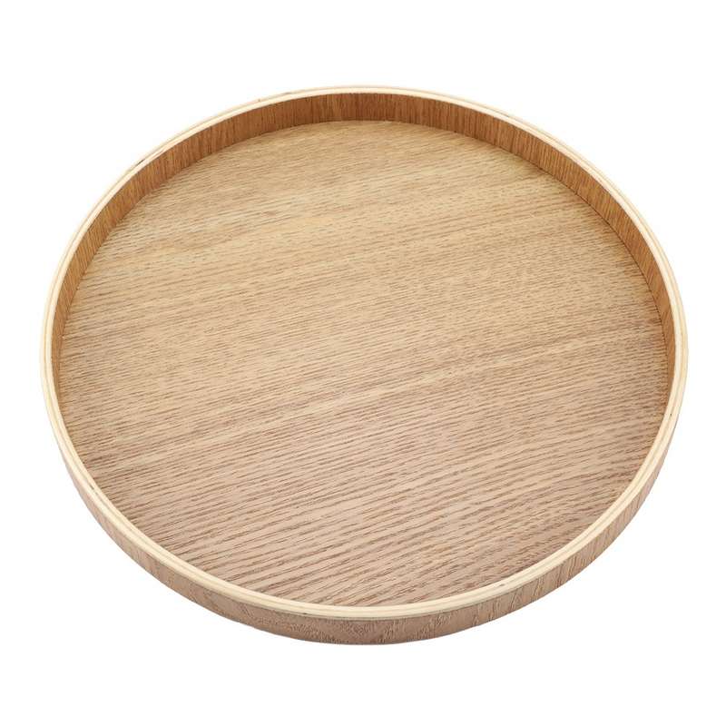 Creative Round Solid Wood Tea Tray Hotel Wooden Tay Storage Tray, Diameter: 21 cm