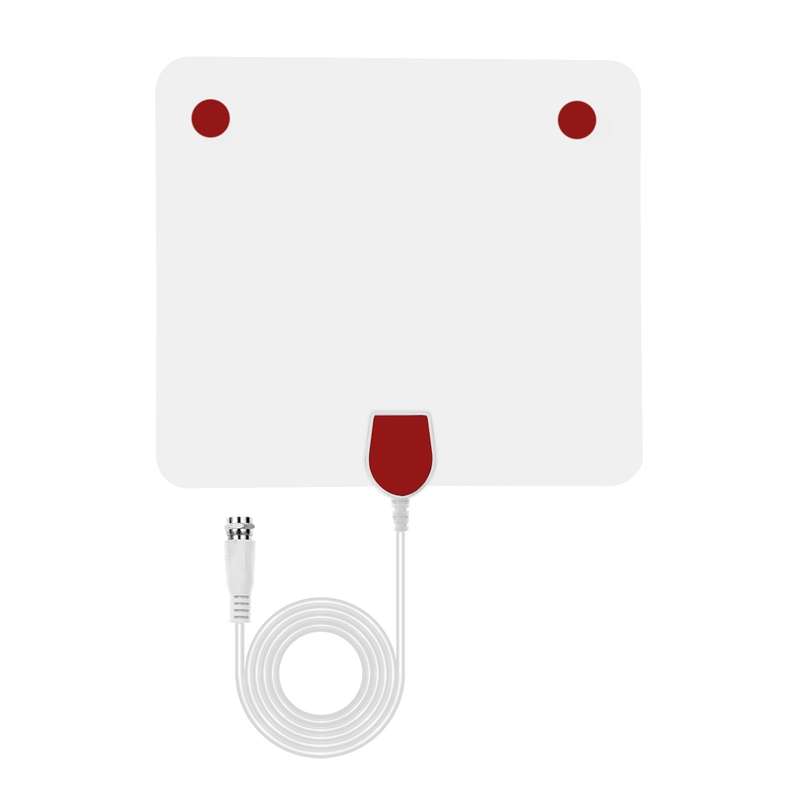 Ultra-thin Indoor HD Digital TV Antenna with 50 Miles Long Range Amplifier(White)