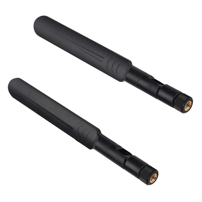 2 x 6dBi 2.4GHz 5GHz Dual Band WiFi RP-SMA Male Antenna + 2 x 35CM RP-SMA IPEX MHF4 Pigtail Cable fo