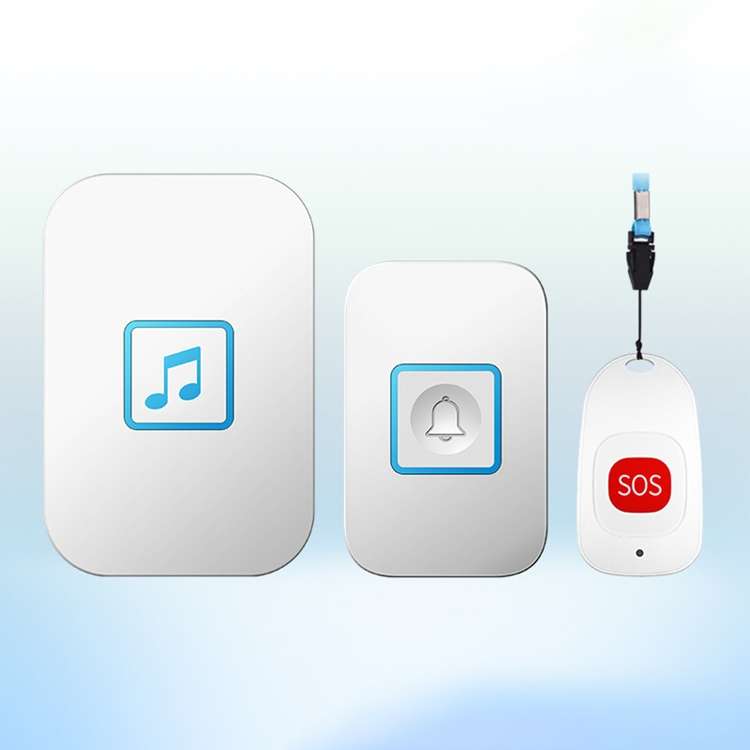 CACAZI C86 Wireless SOS Pager Doorbell Old man Child Emergency Alarm Remote Call Bell, UK Plug(White