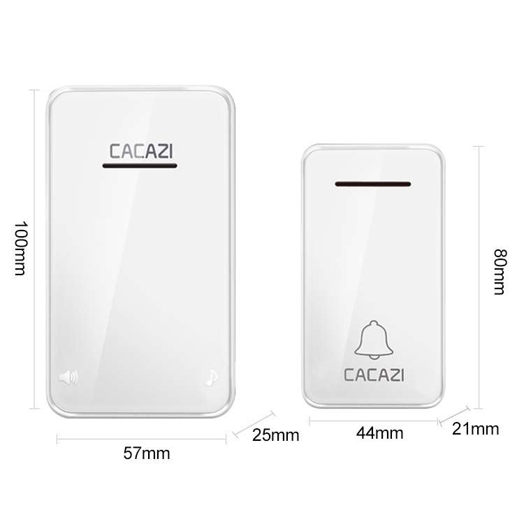 CACAZI FA8 Self-Powered Wireless Doorbell, EU Plug(Black)