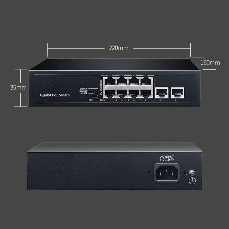COMFAST CF-SG181P 10 Port Gigabit POE Ethernet Switch 20Gbps Backplane Bandwidth Monitoring