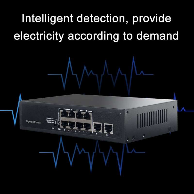 COMFAST CF-SG181P 10 Port Gigabit POE Ethernet Switch 20Gbps Backplane Bandwidth Monitoring