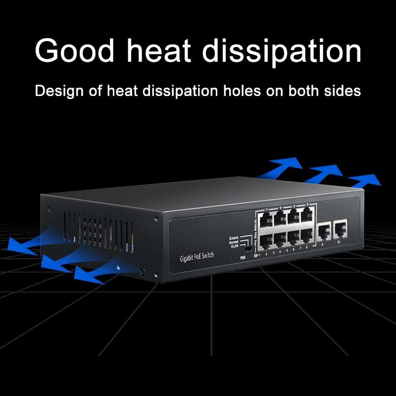 COMFAST CF-SG181P 10 Port Gigabit POE Ethernet Switch 20Gbps Backplane Bandwidth Monitoring