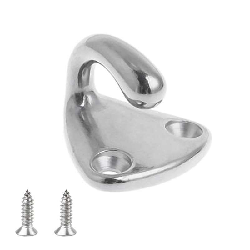 316 Stainless Steel Yacht Fender Hook Coat Hook with 2 x 2.9x13 Screws