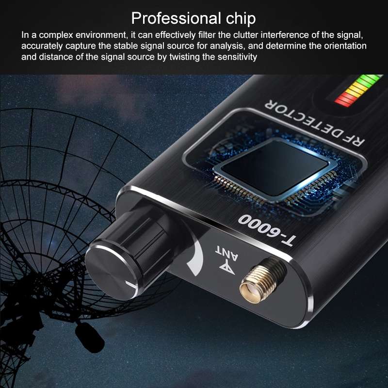 T-6000 GPS Signal Lens RF Tracker WiFi GSM Bug Detector (Gold)