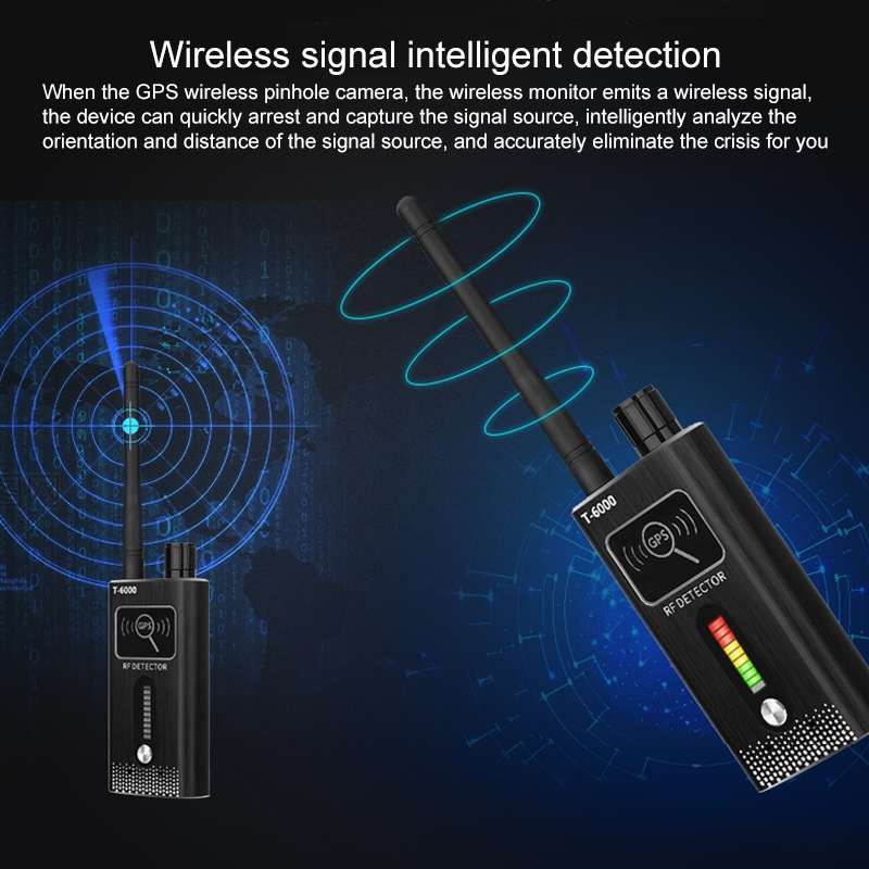 T-6000 GPS Signal Lens RF Tracker WiFi GSM Bug Detector (Gold)