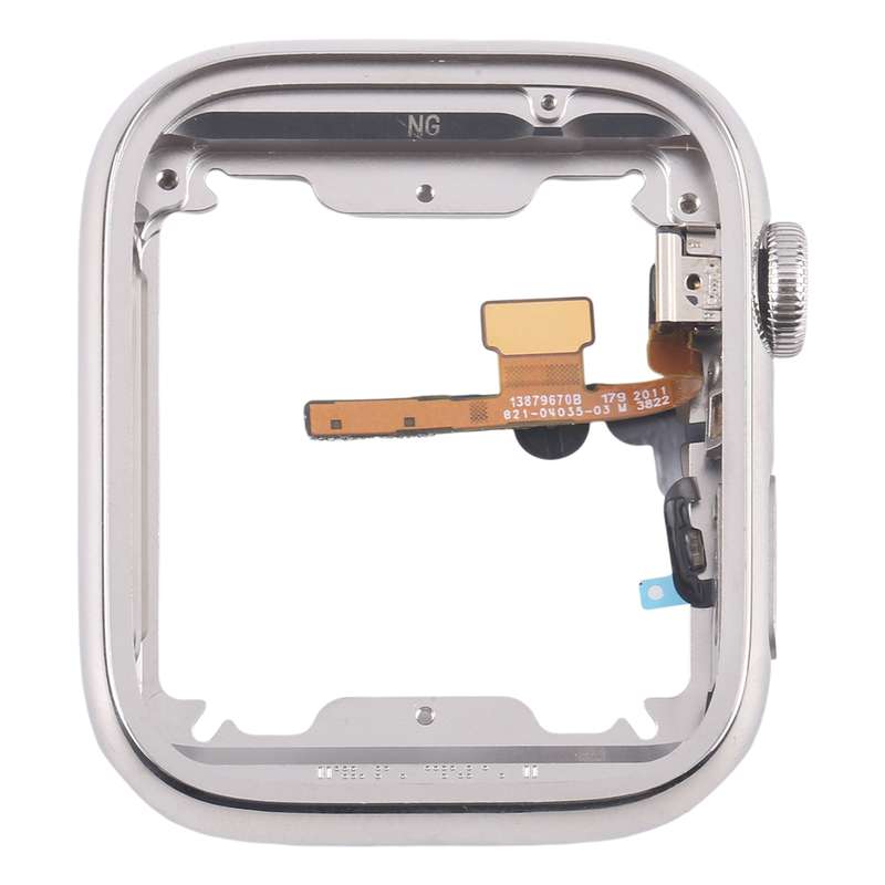 For Apple Watch Series 7 / 8 / 9 41mm LTE Stainless Steel Middle Frame Bezel Plate with Crown Spin A