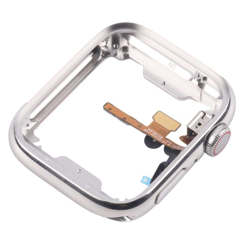 For Apple Watch Series 7 / 8 / 9 41mm LTE Stainless Steel Middle Frame Bezel Plate with Crown Spin A