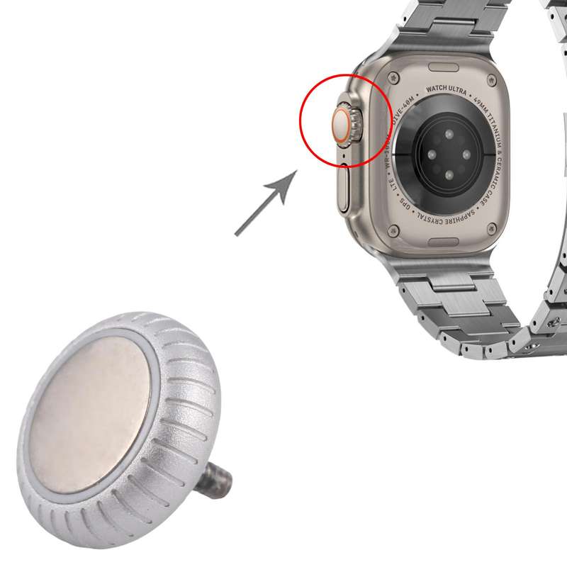 For Apple Watch Series 10 42mm / 46mm Watch Crown Nut Replacement (Silver)