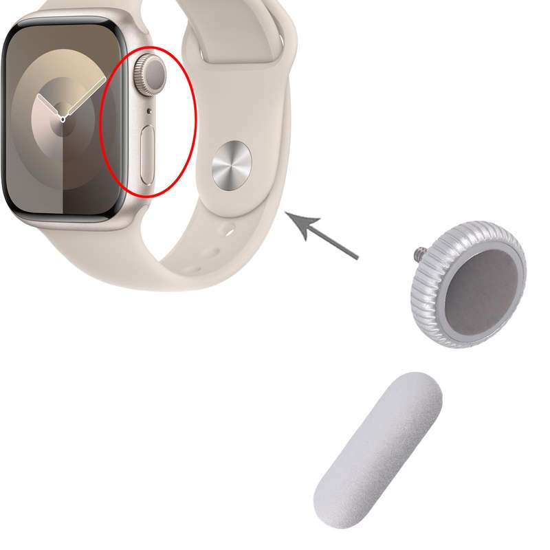 For Apple Watch Series 9 41mm / 45mm GPS Version Watch Crown Nut / Power Button Set (Pink)