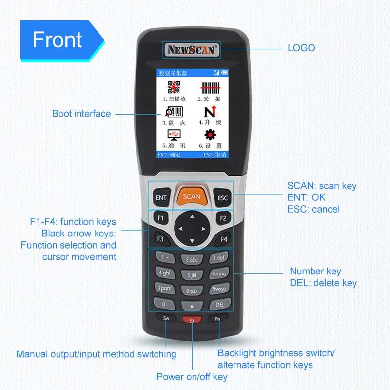 NEWSCAN NS3309 One-dimensional Red Light USB + Wireless Barcode Scanner Collector