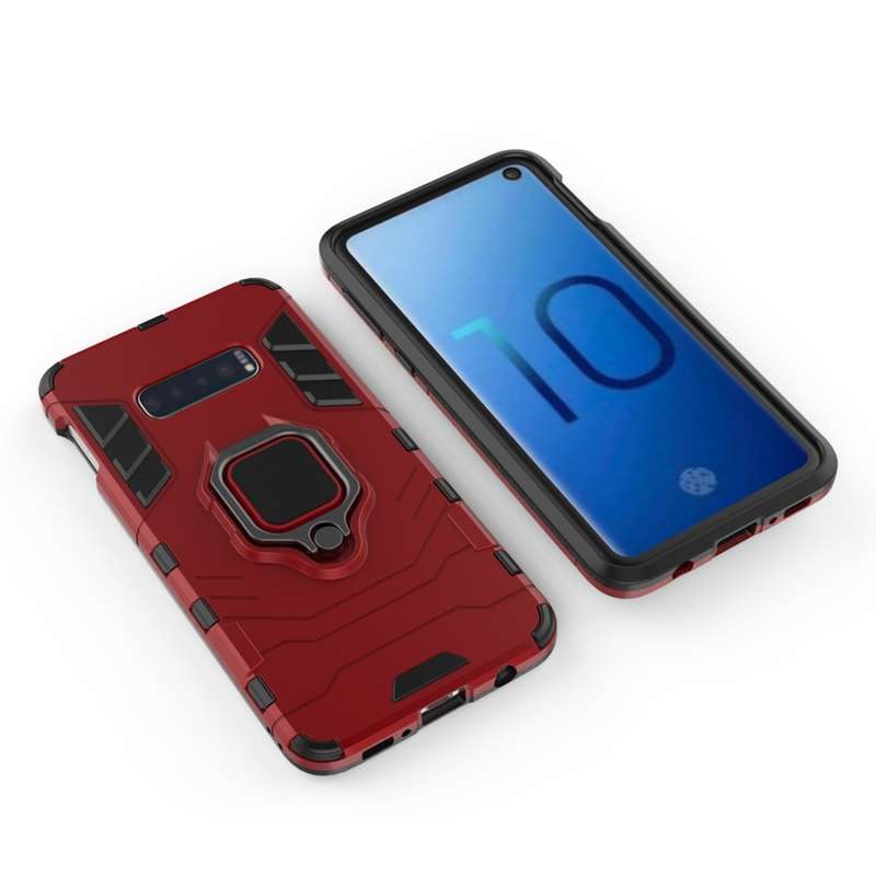 PC + TPU Shockproof Protective Case for Galaxy S10e, with Magnetic Ring Holder