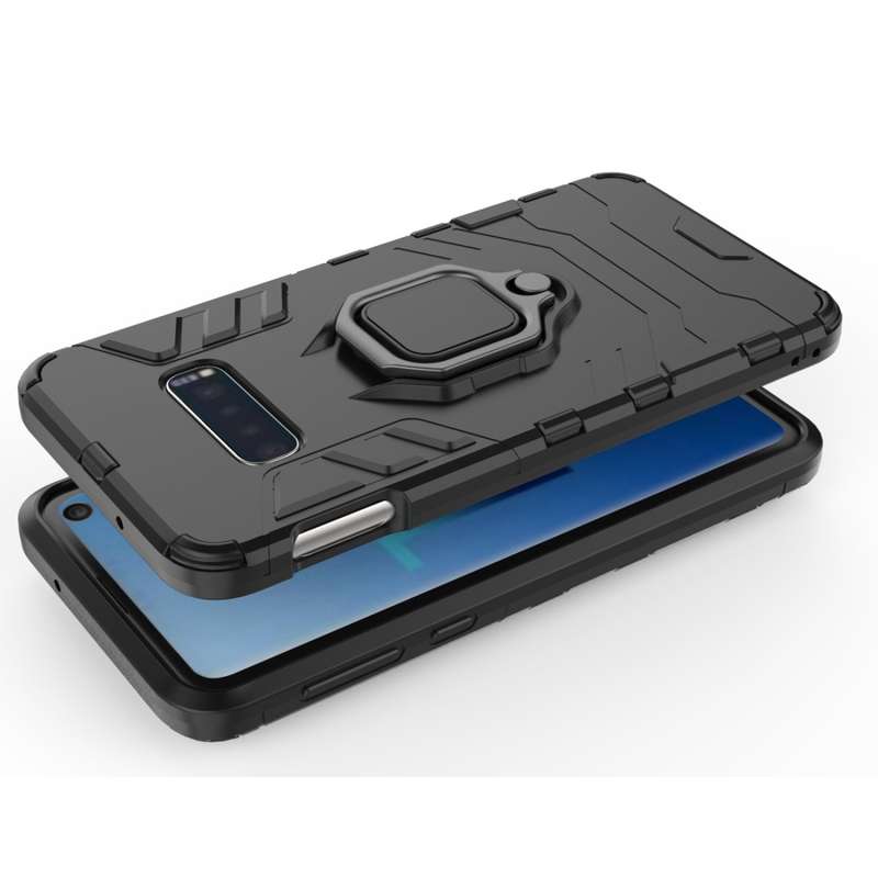 PC + TPU Shockproof Protective Case for Galaxy S10e, with Magnetic Ring Holder