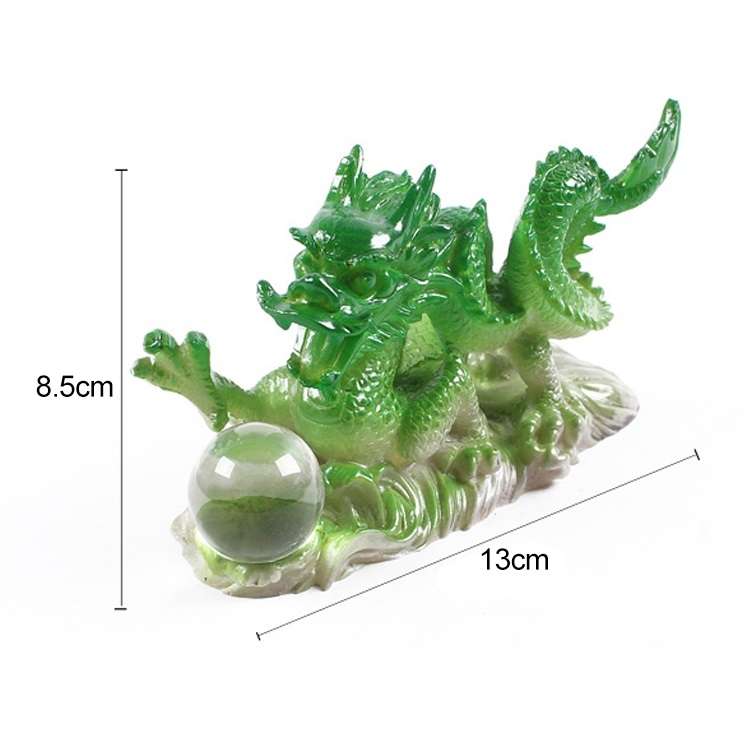 Color Changing Lucky Jade Dragon Shape Resin Kungfu Tea Accessories Tea Pet(Green)