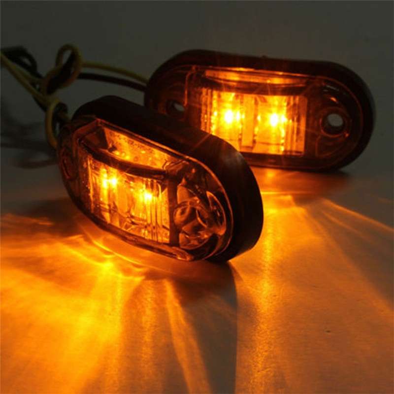10-30V Oval Clearing Truck Trailer Side Marker Light (Orange)