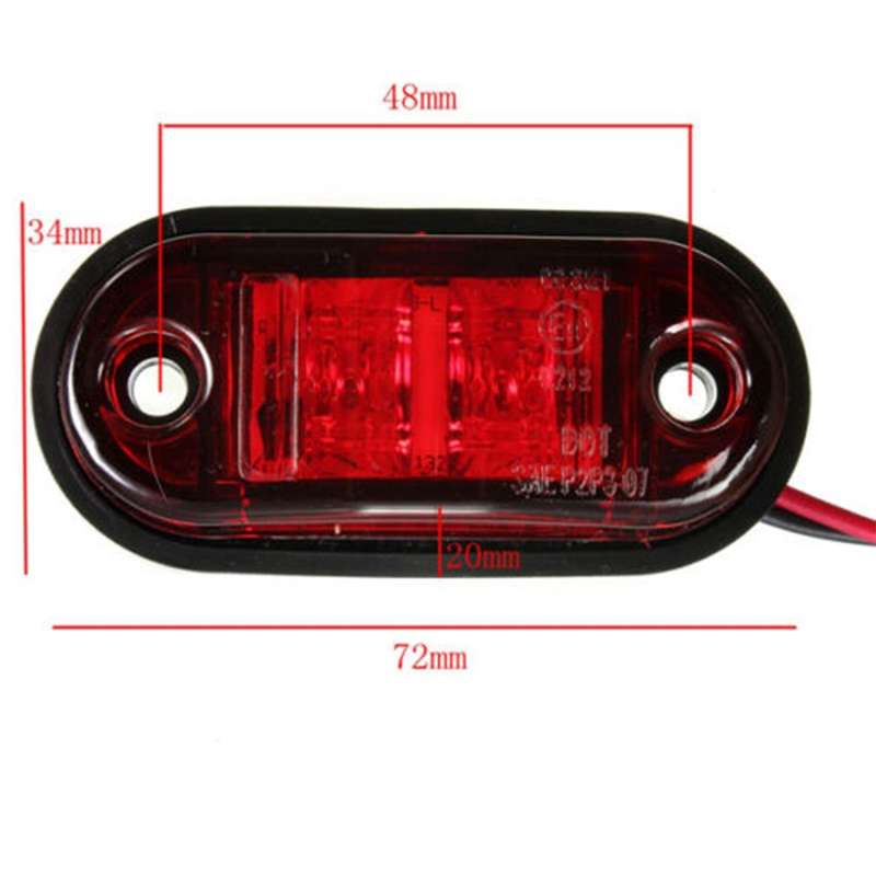10-30V Oval Clearing Truck Trailer Side Marker Light (Orange)