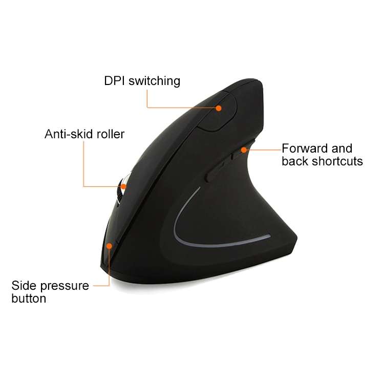 Battery Version Wireless Mouse Vertical 2.4GHz Optical Mouse (White)