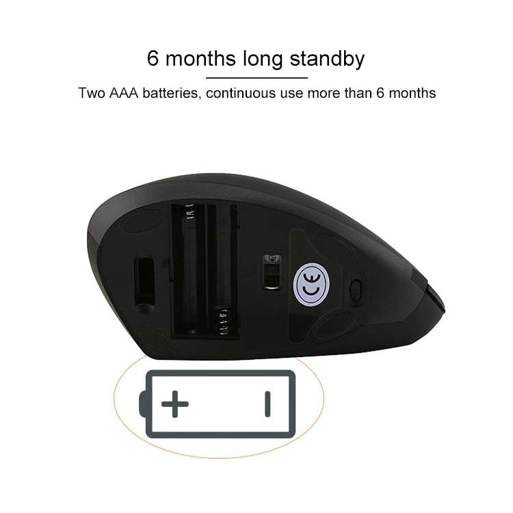 Battery Version Wireless Mouse Vertical 2.4GHz Optical Mouse (White)