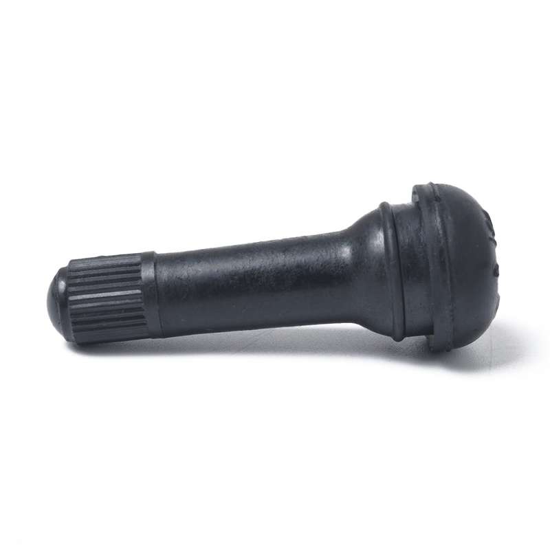 Snap-in Short Black Rubber Valve Stem (TR414) 4-Pack with Valve Core Wrench for Tubeless 0.453 Inch