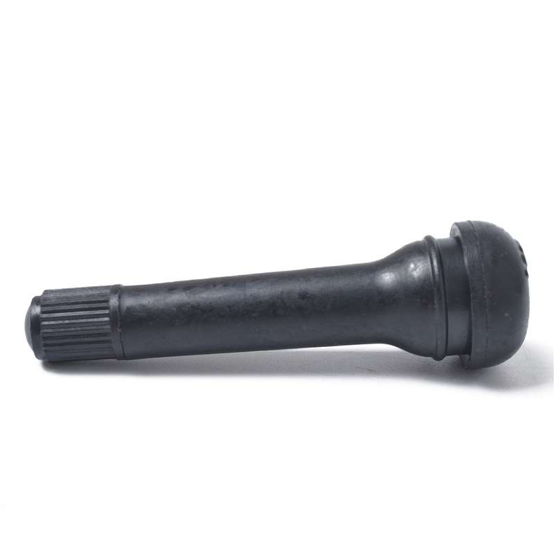 Snap-in Short Black Rubber Valve Stem (TR418) 4-Pack with Valve Core Wrench for Tubeless 0.453 Inch