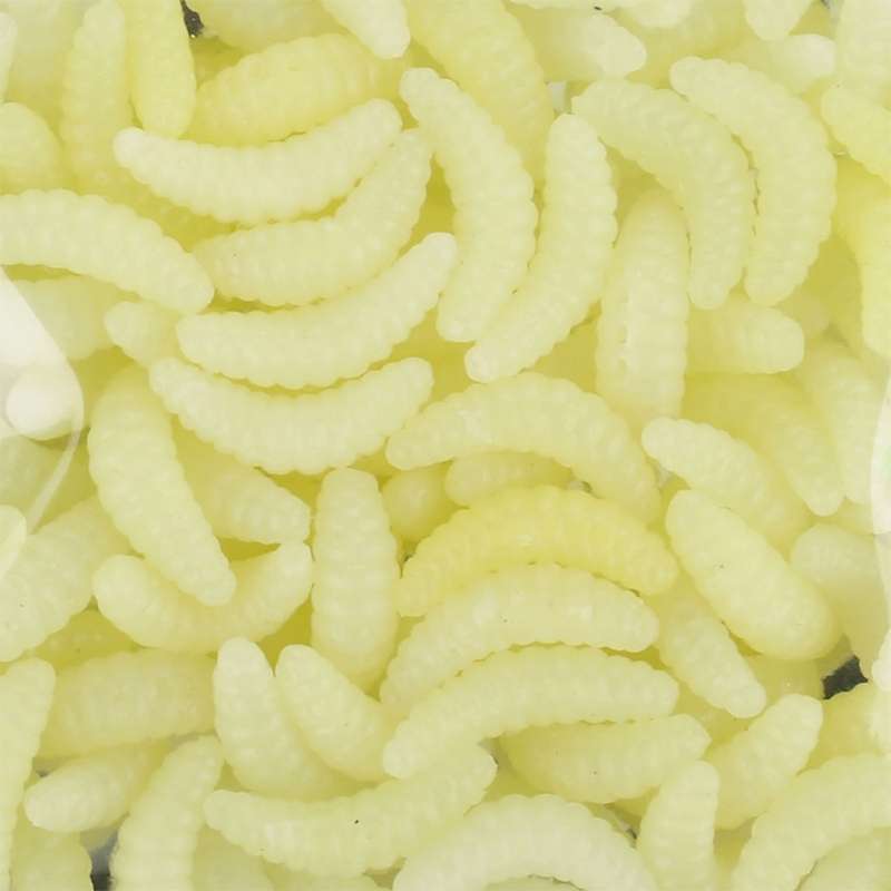 HENGJIA SO106 50 PCS 20mm Simulation Bread Bait Worms Crescent Soft Bait Horseback Fish Worm Bait Fi