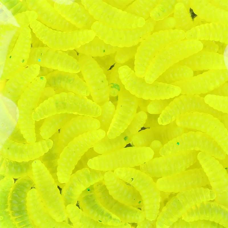 HENGJIA SO106 50 PCS 20mm Simulation Bread Bait Worms Crescent Soft Bait Horseback Fish Worm Bait Fi