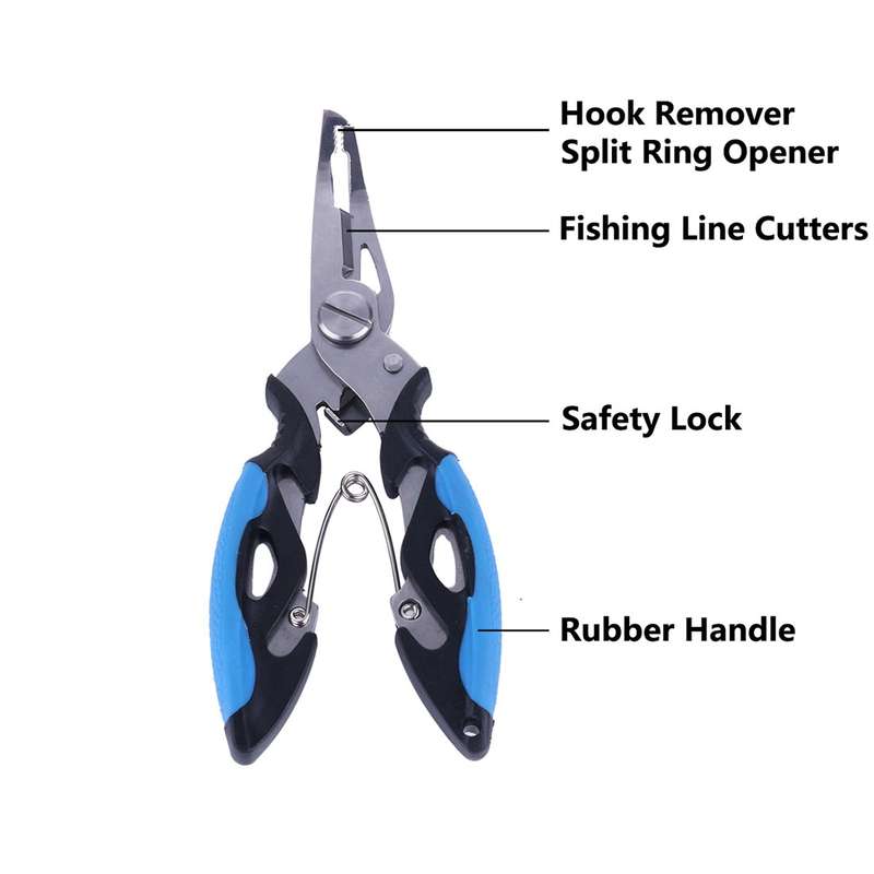 HENGJIA QT013 Multifunctional Stainless Steel Jaw Fishing Pliers Scissors Hook Removal Tool Line Cut