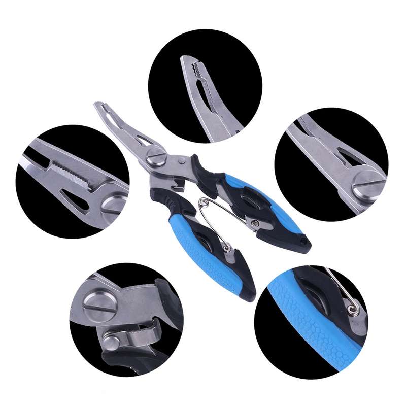 HENGJIA QT014 Multifunctional Stainless Steel Jaw Fishing Pliers Scissors Hook Removal Tool Line Cut