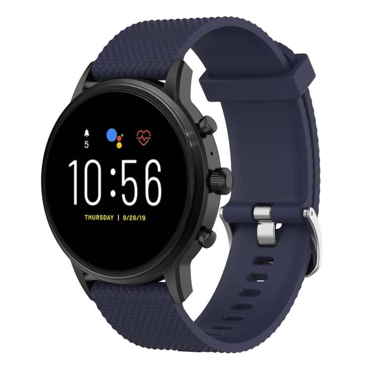 22mm Texture Silicone Wrist Strap Watch Band for Fossil Gen 5 Carlyle, Gen 5 Julianna, Gen 5 Garrett
